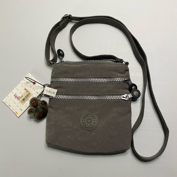 Kipling Alvar NWT small crossbody celo gray concert event essentials travel - Picture 1 of 9